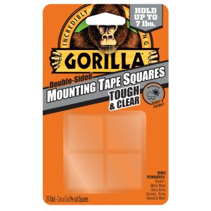 Gorilla GOR 6067202 Gorilla Tough  Clear Mounting Squares - 1 Length X