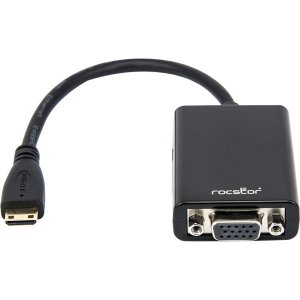 Rocstor Y10A185-B1 6in Mini Hdmi To Vga Adapter