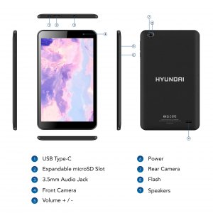 Hyundai HT8WB1RBK02 Hytab Plus 8in Tablet