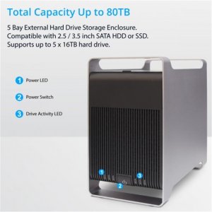 Syba SY-ENC50122 5 Bay Hd Enclosure Usb3.0esata