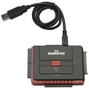 Manhattan RA6747 179195 Hi-speed Usb To Sataide Adapter, 3-in-1 W One-