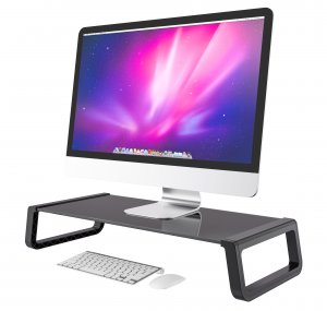 Amer AMRPHONEBOOK Monitor Riser Shelf Glass Top