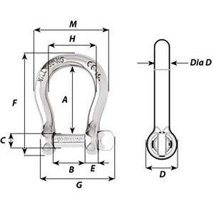 Wichard 01242 Wichard Self-locking Bow Shackle - Diameter 5mm - 316