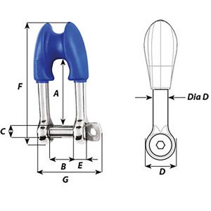 Wichard 01495 Wichard Thimble Shackle - Captive Pin - Diameter 10mm - 