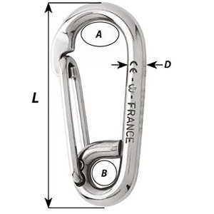 Wichard 02316 Wichard Symmetric Carbine Hook - Length 100mm - 1332