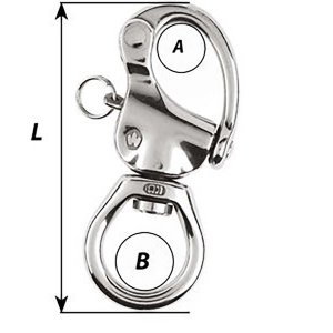 Wichard 02377 Wichard Hr Snap Shackle - Large Bail - Length 140mm