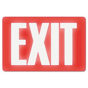 U. USS 4792 Headline Glow-in-the-dark Exit Sign - 1 Each - Exit Printm