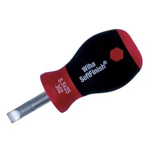 Wiha 30255 Wiha Softfinish Cushion Grip Stubby Slotted Driver 5.5mm X 