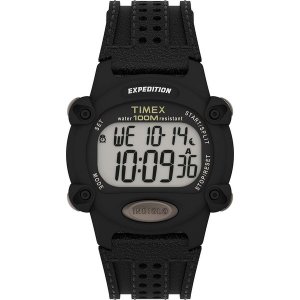 Timex TW4B20400 Expedition Chrono 39mm Watch - Black Leather Strap