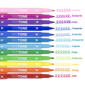 American 61526 Marker,twintone,12pk,ast