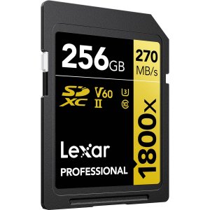 Lexar LSD1800256G-B2NNU Professional Sdxc Memory Card, 1800x 256gb, Cl