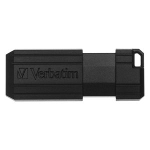 Verbatim 49071 128gb Pinstripe Usb Flash Drive - Black - 128 Gb - Blac