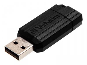 Verbatim 49071 128gb Pinstripe Usb Flash Drive - Black - 128 Gb - Blac