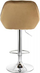 Elama ELM-221E-CAML 2 Piece Adjustable Velvet Bar Stools In Camel With