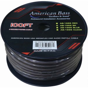 American 4GB Wire  4 Ga Smoke Color 100 Ft Roll - Ab1666bk P