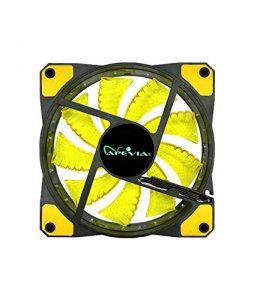 Apevia AF512L-SYL 120mm Yellow Led Case Fan W Anti-vibration Rubber Pa