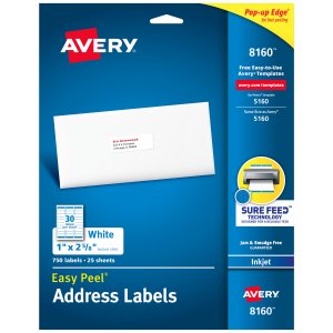 Avery 08160 Averyreg; Easy Peelreg; Address Labels With Sure Feedtrade