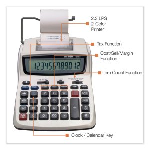 Victor 12082 Victor 1208-2 12 Digit Compact Commercial Printing Calcul