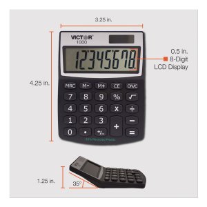 Victor 1100-3A Victor  Mini Desktop Calculator - Large Display, Angled