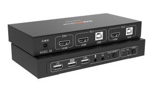 Bzb BG-UHD-KVM21A 2x1 Kvm Switcher With Usb2.0 Ports For Peripherals A