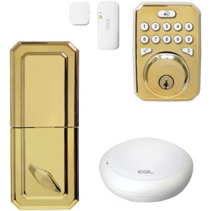 Milocks MIEQ-PSNHB Smrt Hub Dblt Lock Brass