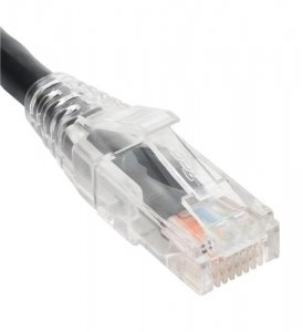 Cablesys ICC-ICPCST01BK Patch Cord  Cat 6  Clear Boot  Black  1ft.