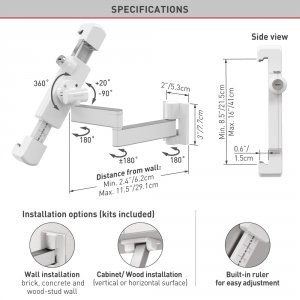 Barkan T72VL Anti-theft Tablet Wall Mount