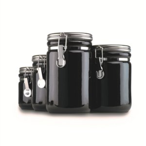 Anchor 03923MR Canister Set Black Ceramic 4pc