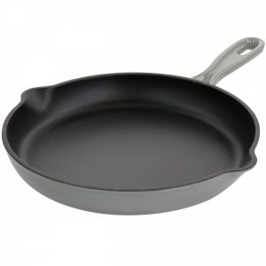 Megachef MCCI-FR26AG Round 10.25 Inch Enameled Cast Iron Skillet In Gr