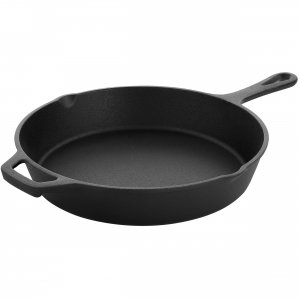 Megachef MCCI-1010 10 Inch Round Preseasoned Cast Iron Frying Pan With