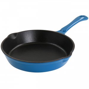 Megachef MCCE-8TUR Enameled Round 8 Inch Preseasoned Cast Iron Frying 