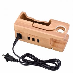 Trexonic TRX-WD05-C 2 In 1 Bamboo Charging Station