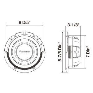 Pioneer TSA2000LD2 8 700 Watt Max Power 2ohm Dvc Shallow Mount Woofer