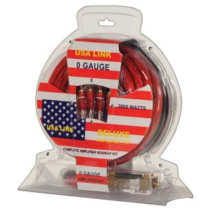 Qpower 0GAUGE Usa Link 0 Gauge Amp Wiring Kit W Rca