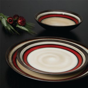 Gibson 107145.16 Elite Lewisville 16-piece Dinnerware Set, Red