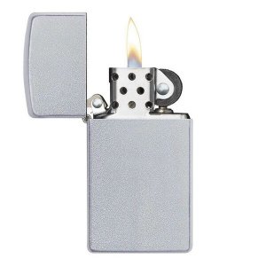 Zippo 1605 Windproof Lighter Slim Satin Chrome