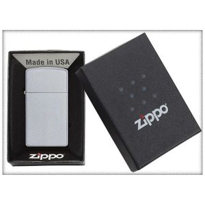 Zippo 1605 Windproof Lighter Slim Satin Chrome