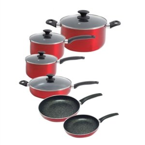 Gibson 124952 Oster Cookware Ns 10pc Set Red