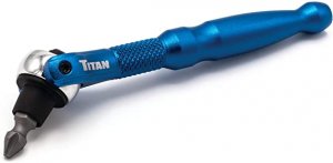 Titan 11317TITAN 14 In Drive Aluminum Swivel Head Micro Bit Driver Blu