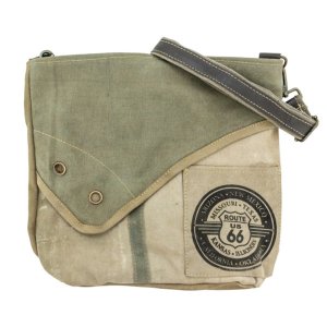 Vintage HB00528-B Route 66 Recycled Military Tent Crossbody (pack Of 1