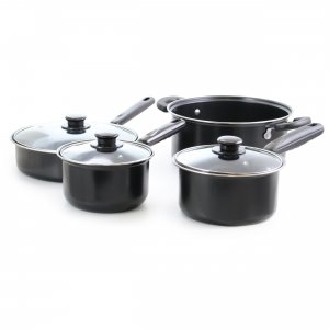 Better F77 7 Piece Deluxe Non-stick Cookware Set In Black