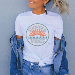 Rockledge 196602087539 Retro Summer Vibes Graphic T-shirt (pack Of 1)