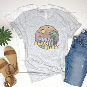 Rockledge 196602082169 Beach Baby Circle Graphic T-shirt (pack Of 1)