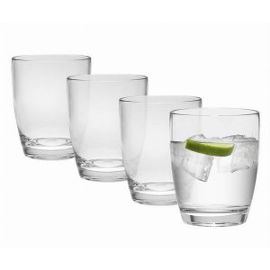 Leadingware AS-0711 Acrylic Set Of 4 - Clear Color 14 Oz Dof Tumblers