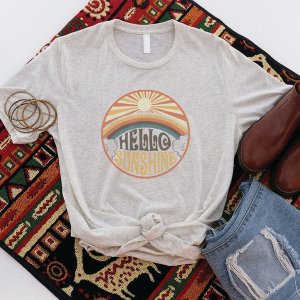 Rockledge 196602090805 Vintage Hello Sunshine Graphic T-shirt (pack Of