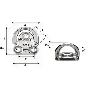 Wichard 06605 Wichard Folding Pad Eye - Diameter 516