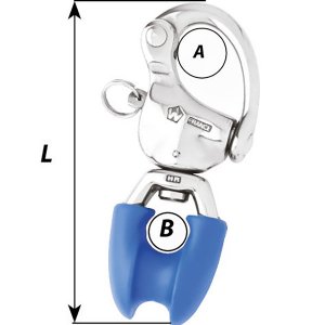 Wichard 02493 Wichard Hr Snap Shackle Wthimble Eye - Length 3-34