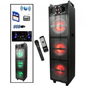 Befree BFS-6700 Sound Party Lights Triple 10 Inch Subwoofers Bluetooth