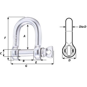 Wichard 11203 Wichard Hr D Shackle - Diameter 1564