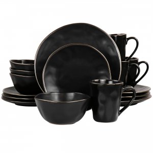 Elama ELM-GEORGE16 Modern 16 Piece Stoneware Dinnerware Set In Matte B